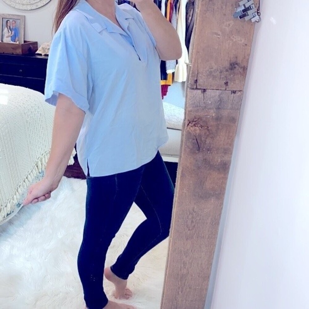 Zara Basic Light Blue Shirt Size Xlarge - image 3